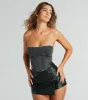 Edgy Slay Denim Strapless Corset Top sold by Windsor