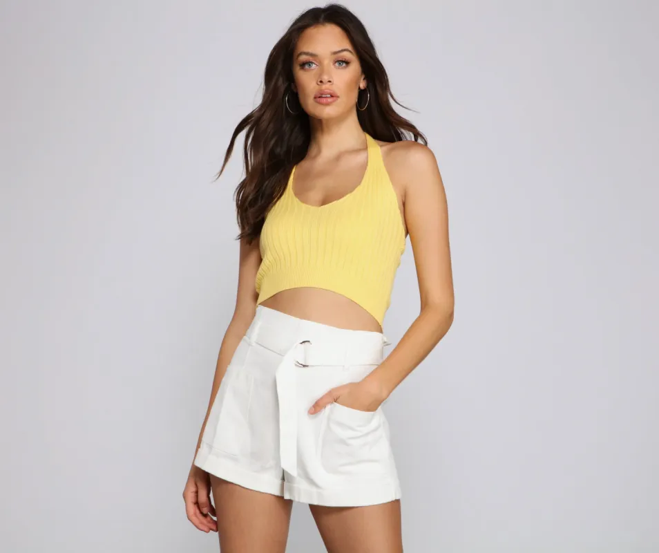 Knit Happens Halter Sweater Top sold by Windsor