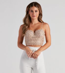PLACEHOLDER - Reigning Lace Crop Top sold by Windsor