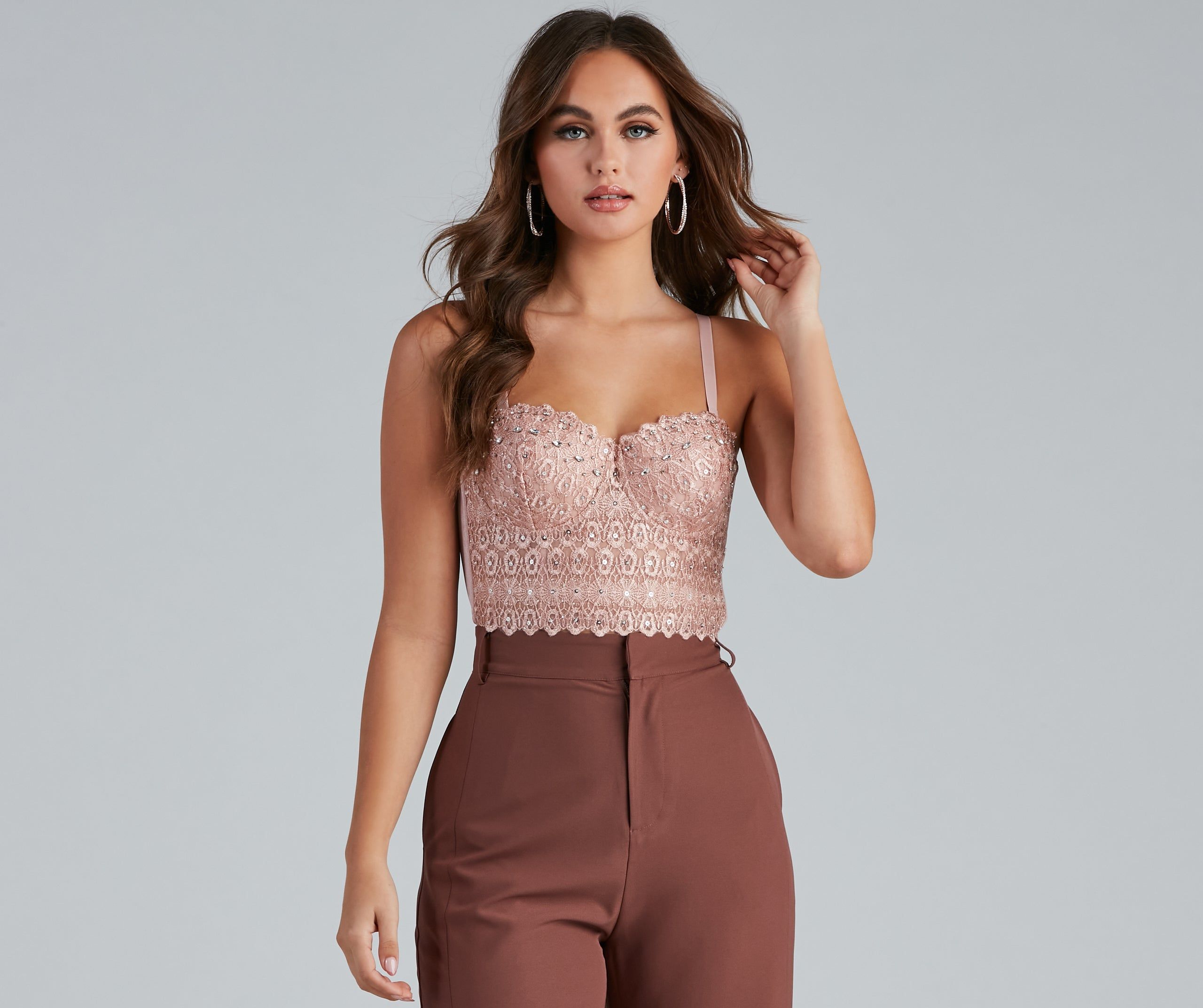 PLACEHOLDER - Reigning Lace Crop Top sold by Windsor product image thumbnail 7