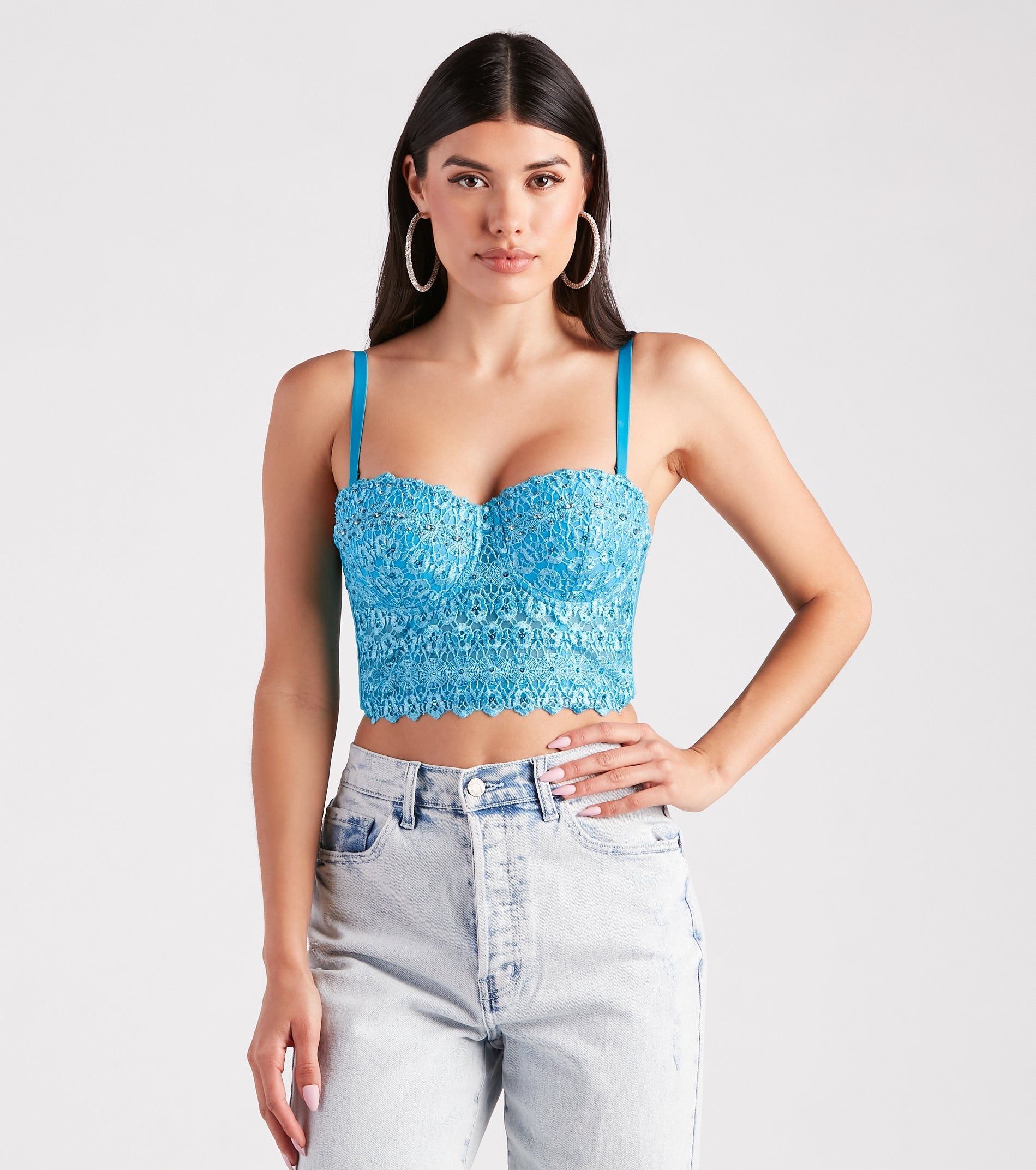 PLACEHOLDER - Reigning Lace Crop Top sold by Windsor