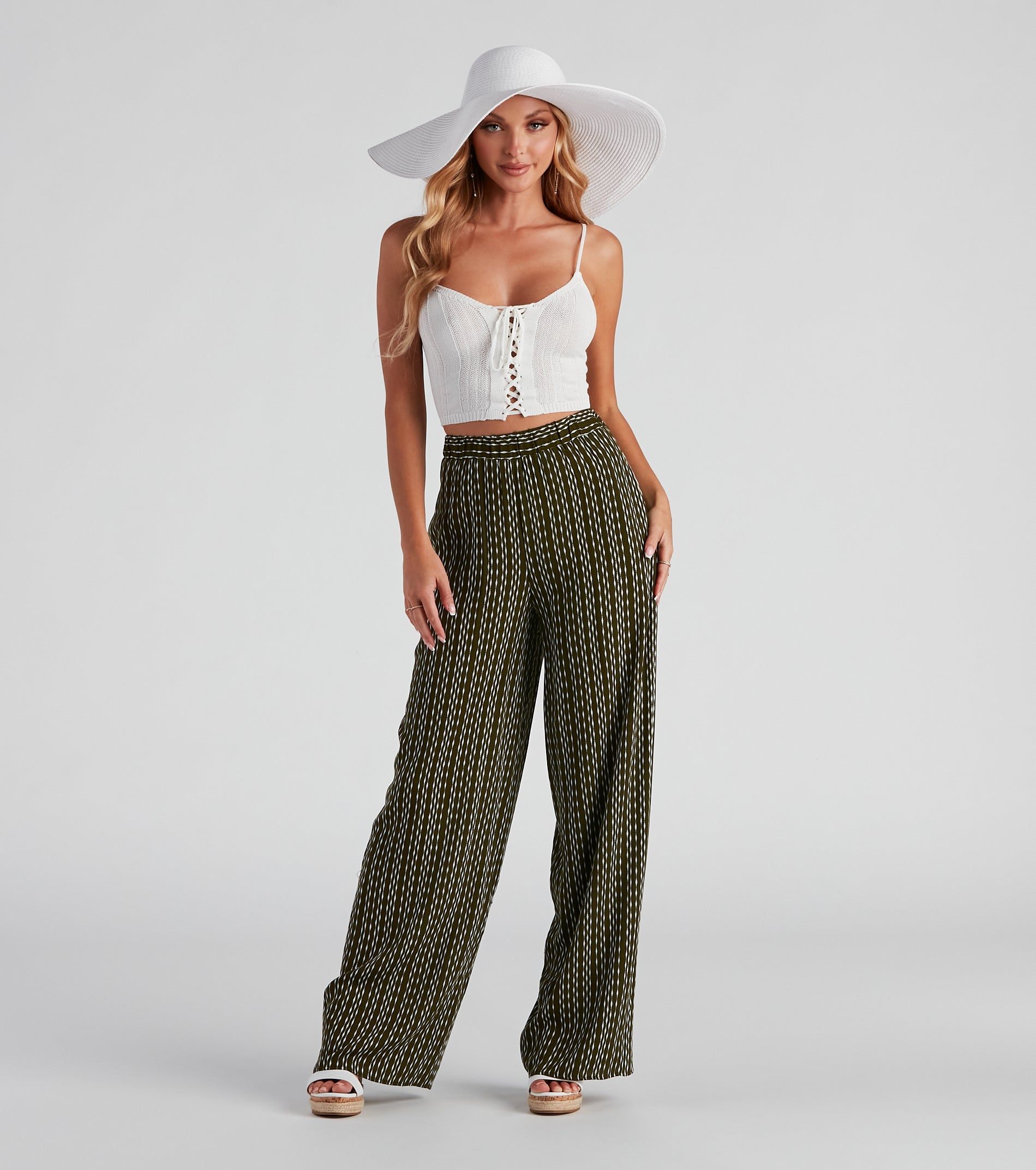 Knit Girl Lace-Up Sweater Tank Top sold by Windsor product image thumbnail 2