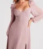 Sheer Beauty Chiffon Slit Maxi Dress sold by Windsor