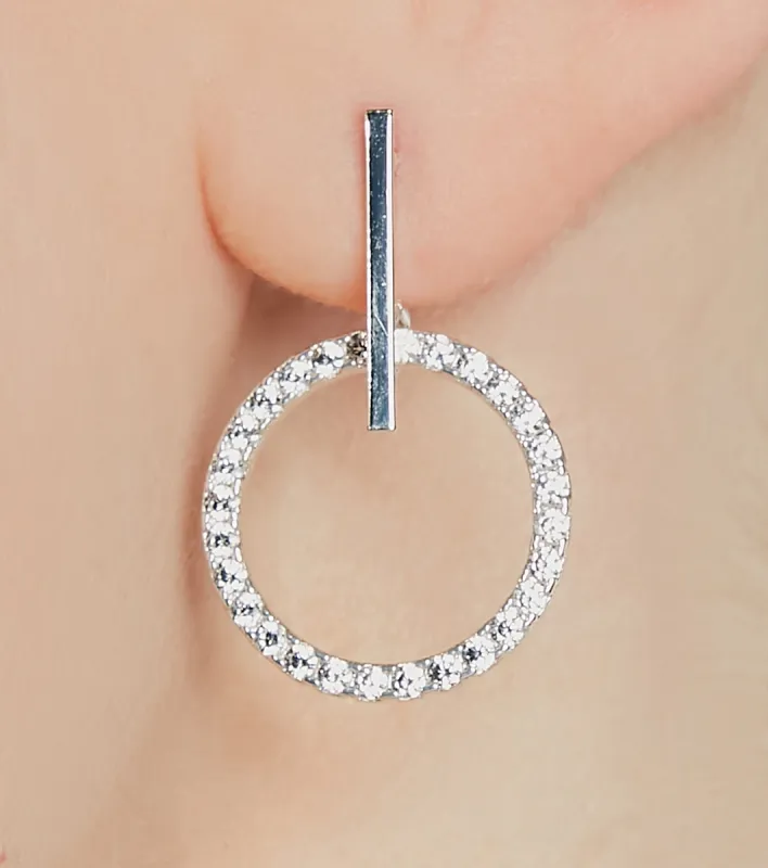 Pretty Sparkle Sterling Silver Plated Cubic Zirconia Hoop Earrings sold by Windsor