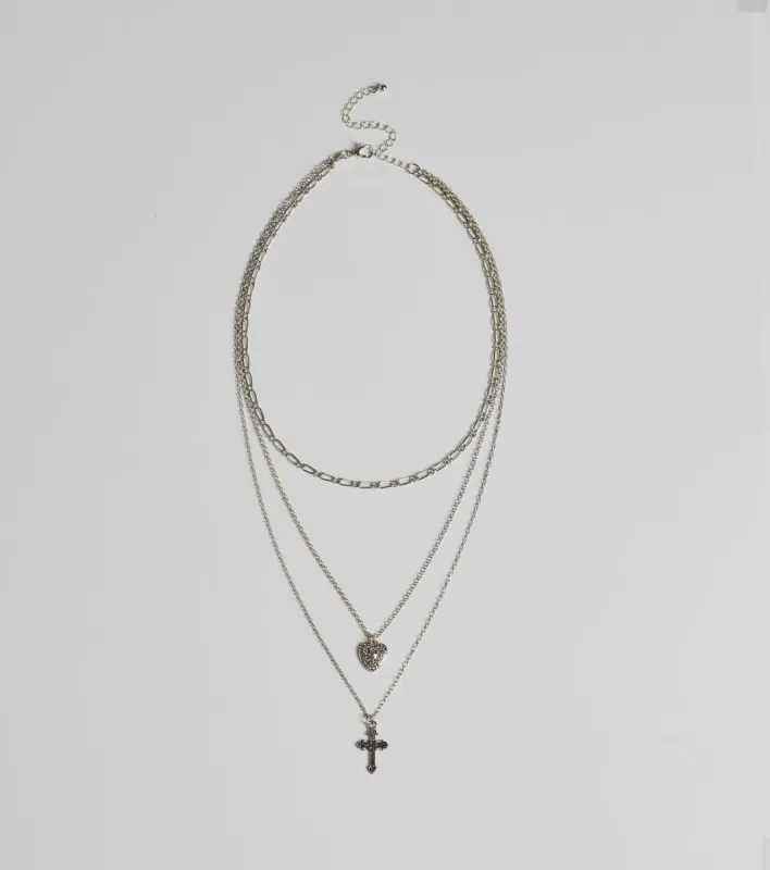 Cross My Heart Layered Necklace sold by Windsor