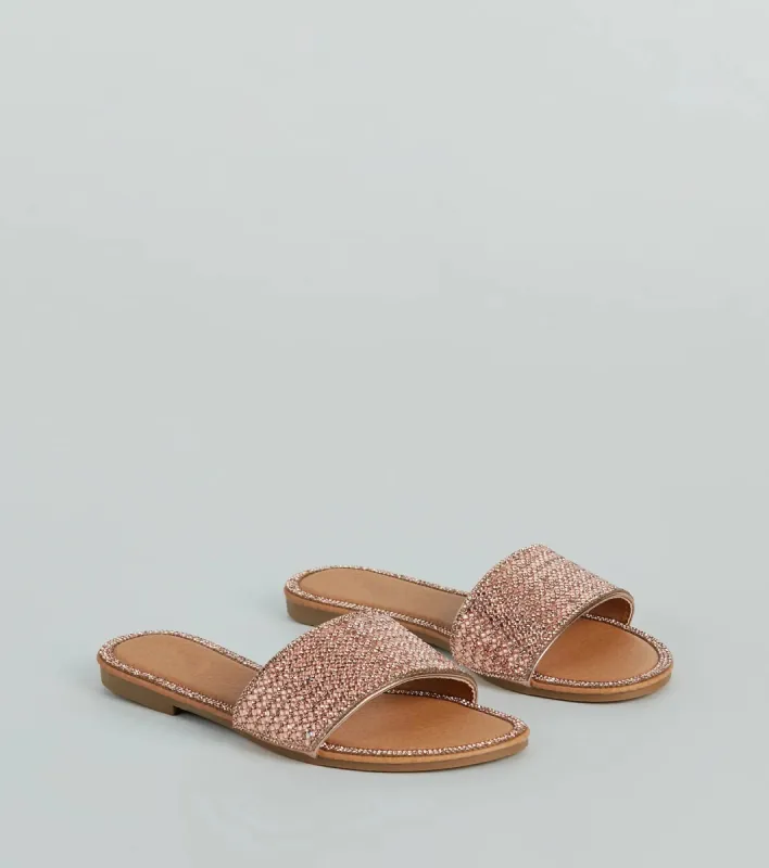 Casual Glitz Rhinestone Strap Faux Leather Sandals sold by Windsor