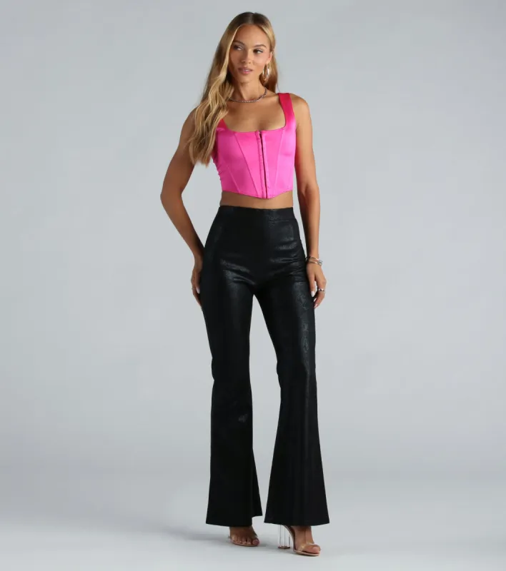 Enticing Edge Snake Print Flare Pants sold by Windsor