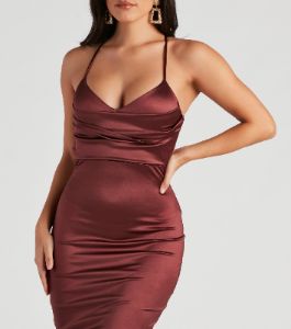 Love Debut Satin Pleat Midi Dress sold by Windsor