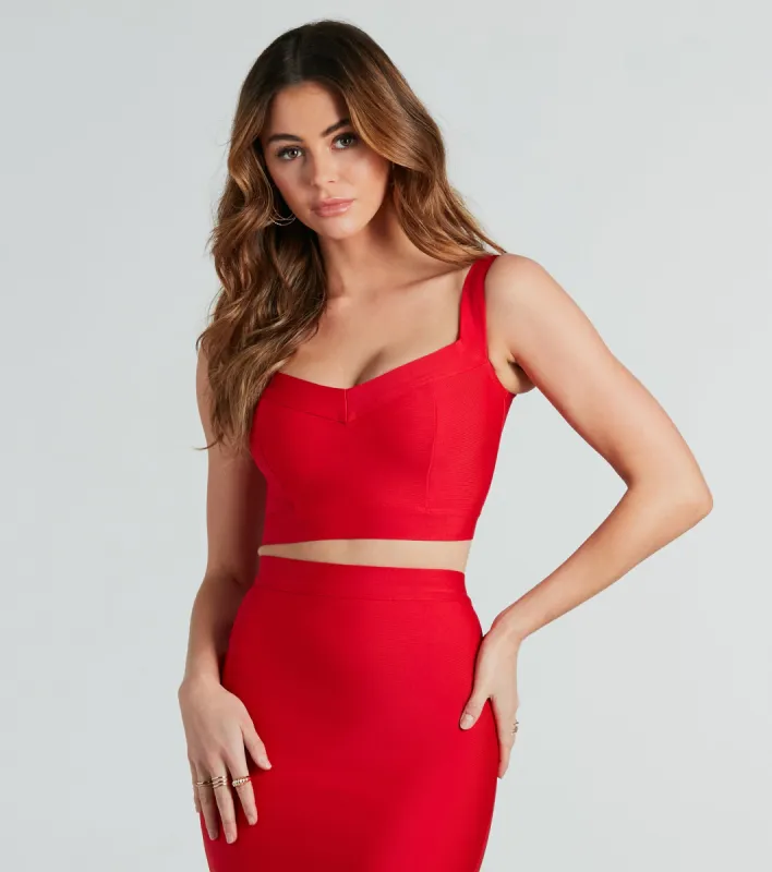 Sealed With A Kiss Bandage Crop Top sold by Windsor