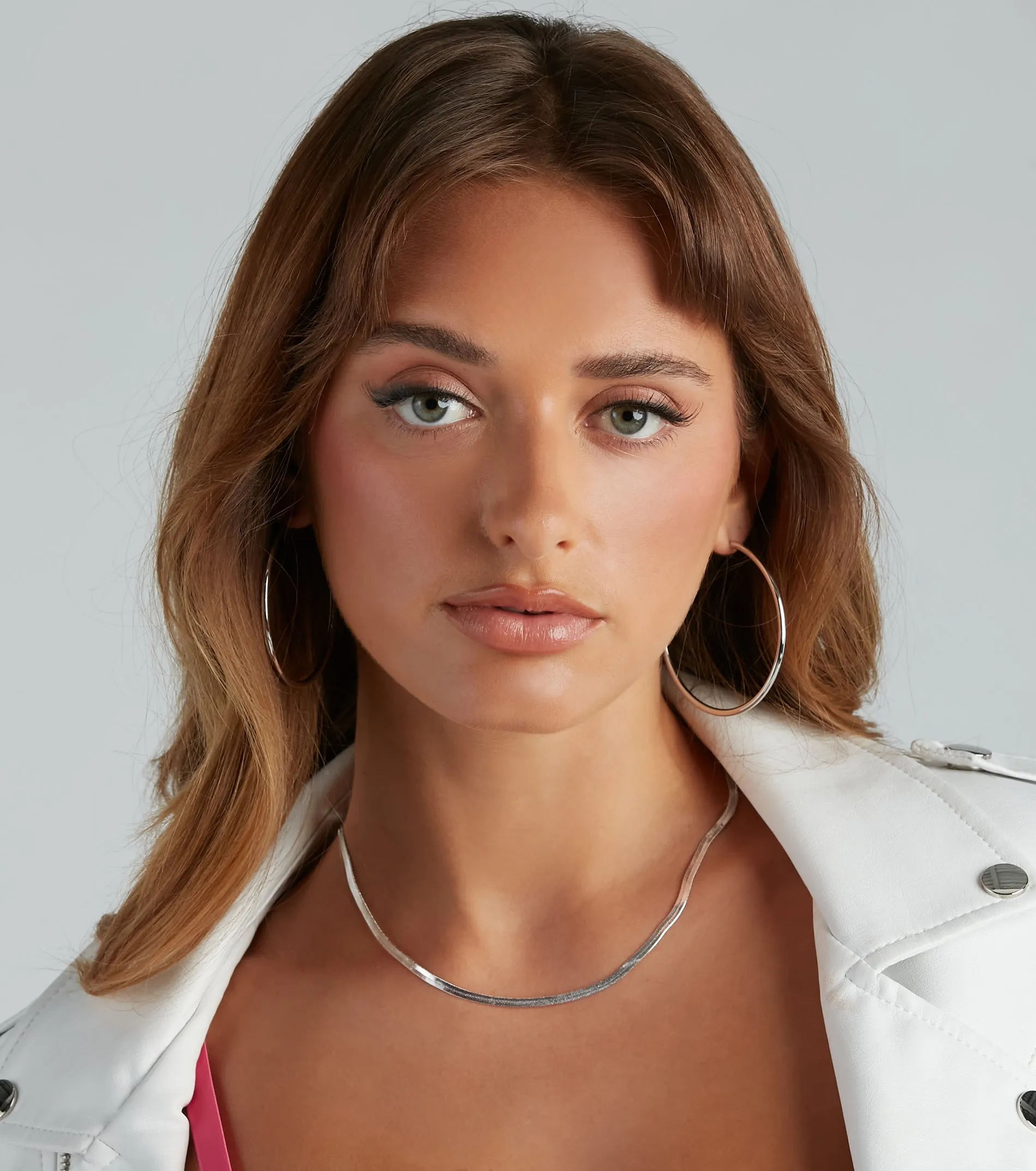 Simply Luxe 14K White Gold Plated Large Hoop Earrings sold by Windsor product image thumbnail 2