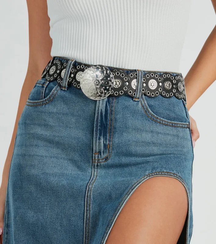 Ride Along Medallion Western Faux Leather Belt sold by Windsor