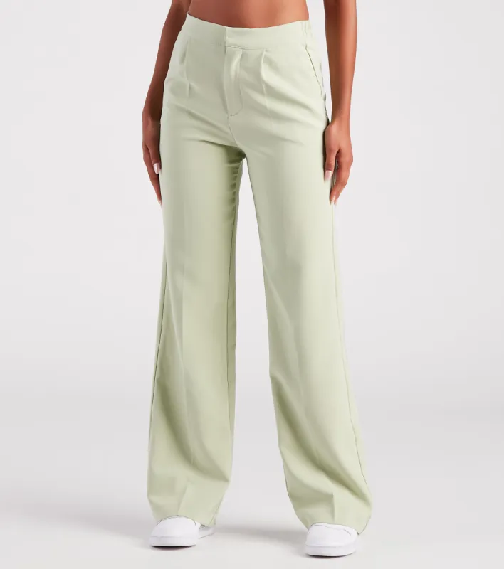CLEARANCE - Chic Confidence Straight-Leg Trouser Pants sold by Windsor