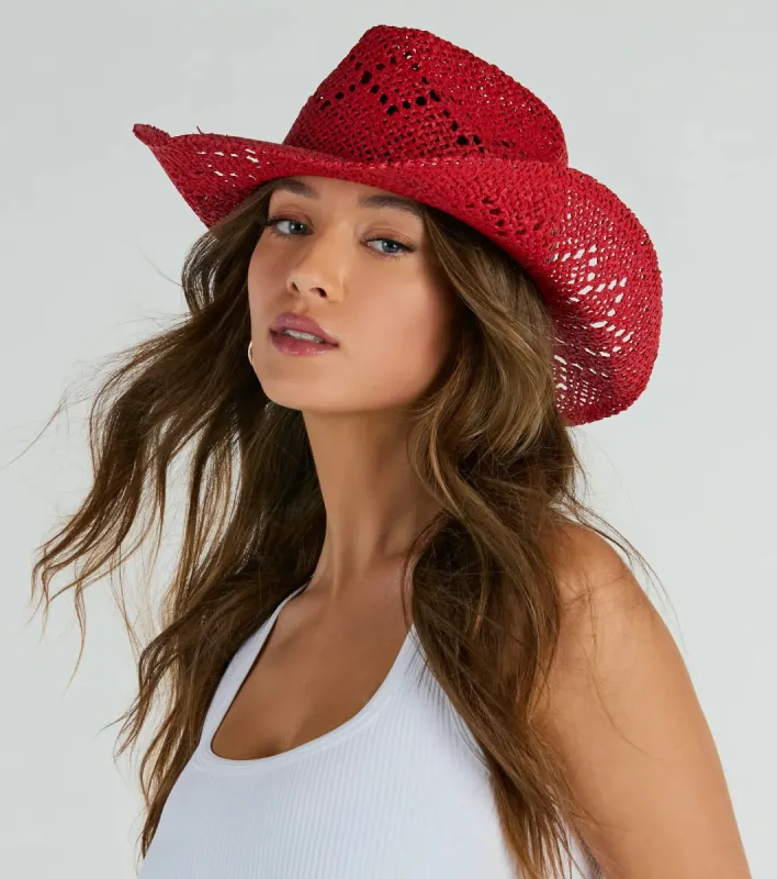 Country Girl At Heart Straw Cowboy Hat sold by Windsor