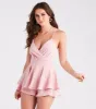 CLEARANCE - Flirty Lace Back Skater Romper sold by Windsor