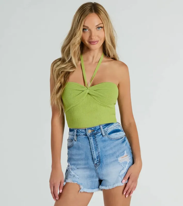 New You Sweetheart Halter Crop Top sold by Windsor