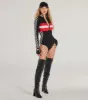 Racing Hottie Long Sleeve Checkered Bodysuit sold by Windsor