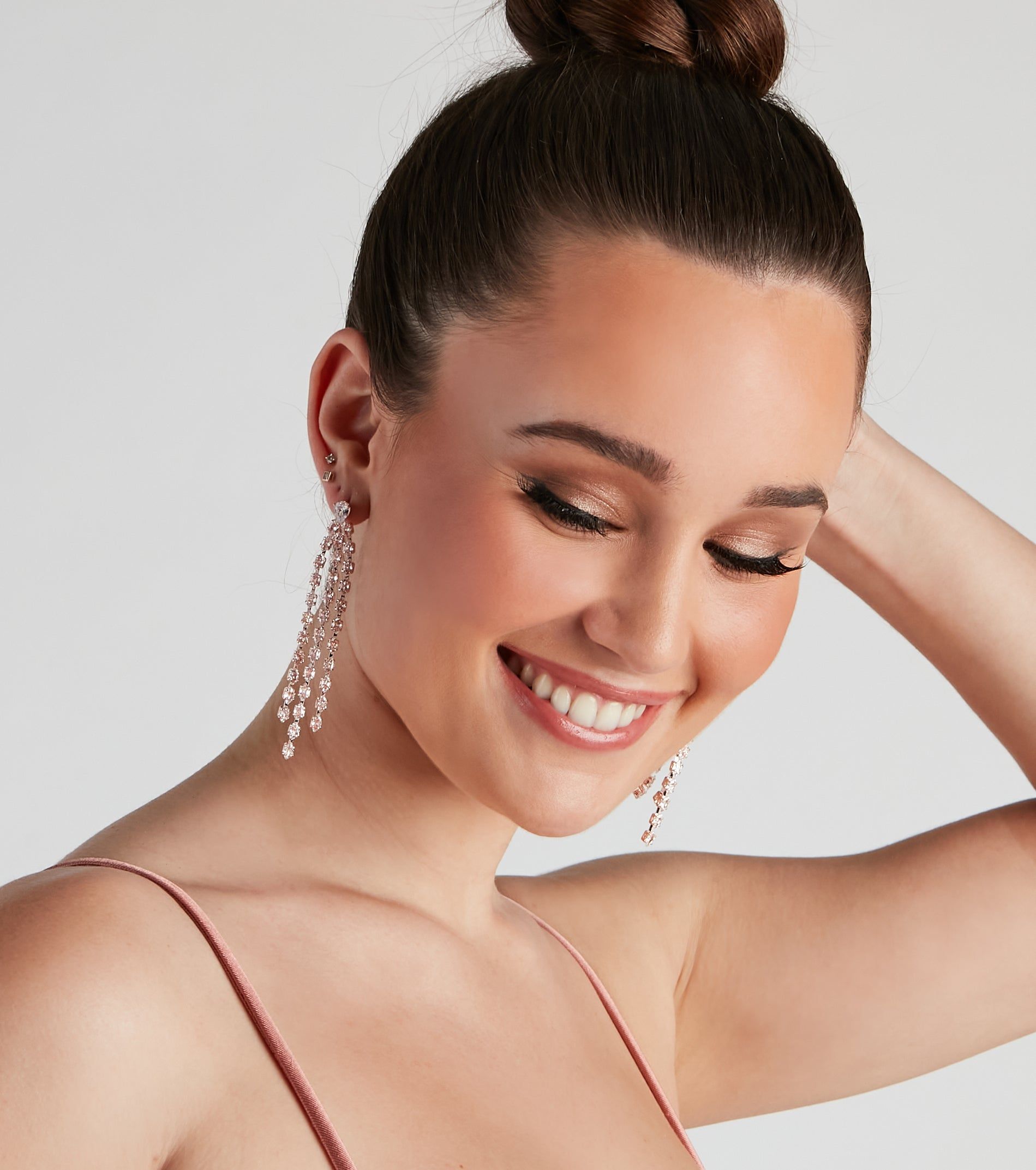 Chic Elegance Cubic Zirconia Fringe Earrings sold by Windsor