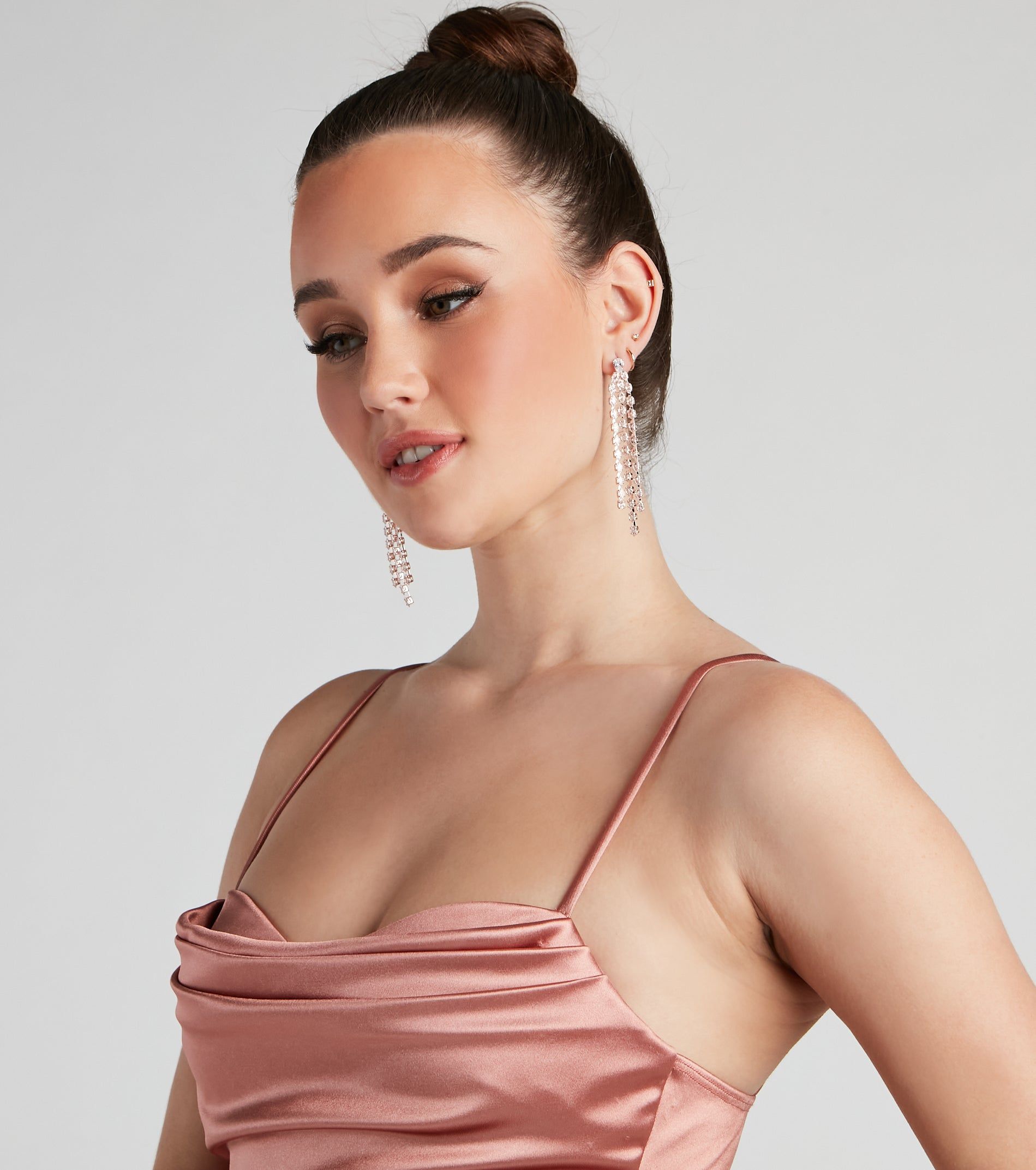 Chic Elegance Cubic Zirconia Fringe Earrings sold by Windsor product image thumbnail 2