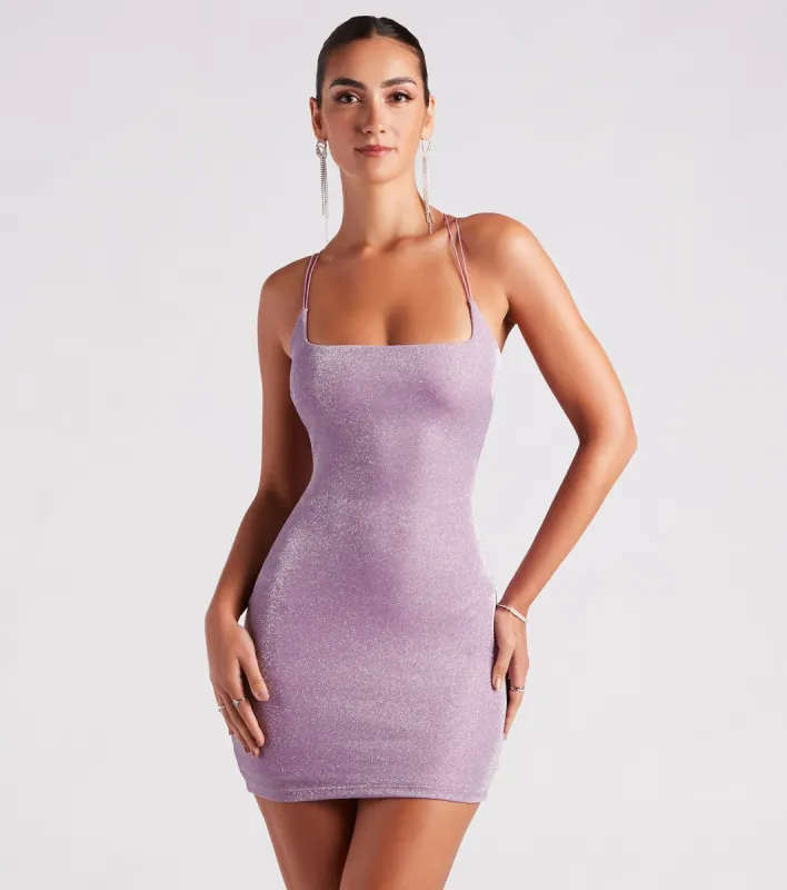 CLEARANCE - Wow Factor Glitter Strappy Mini Dress sold by Windsor