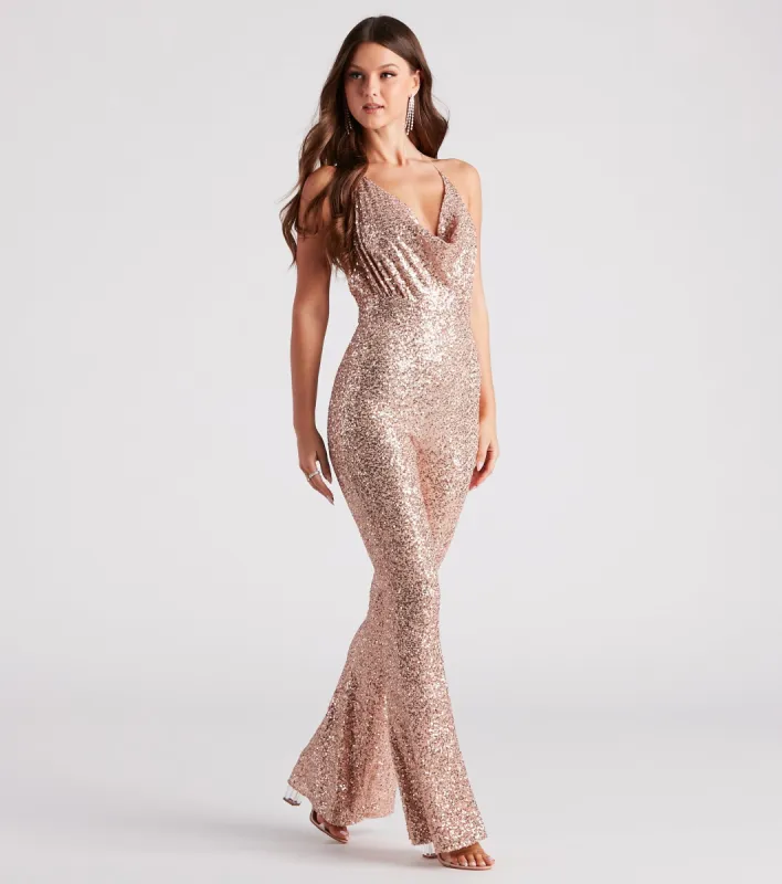 Scene Stealer Sequin Halter Jumpsuit sold by Windsor
