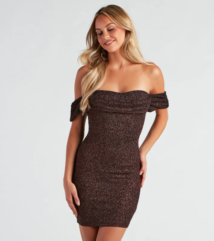 Night Out Glamour Glitter Mini Dress sold by Windsor