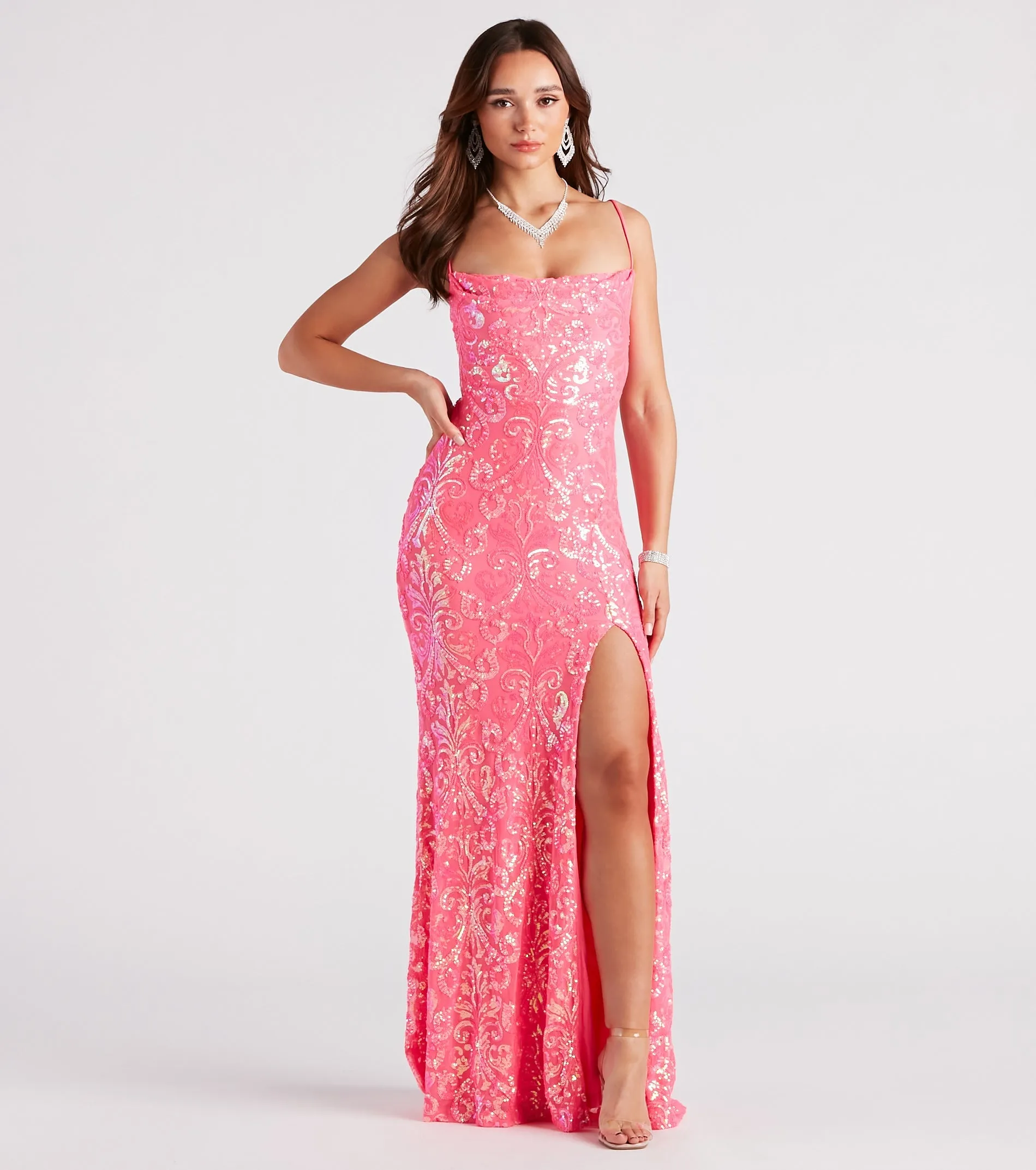 CLEARANCE - Gabrielle Formal Sequin Long Dress sold by Windsor