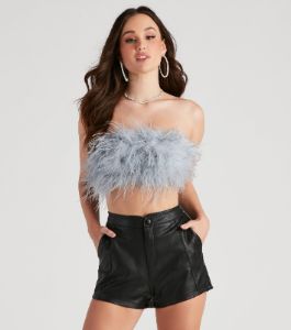 Birds Of A Feather Boa Tube Top sold by Windsor