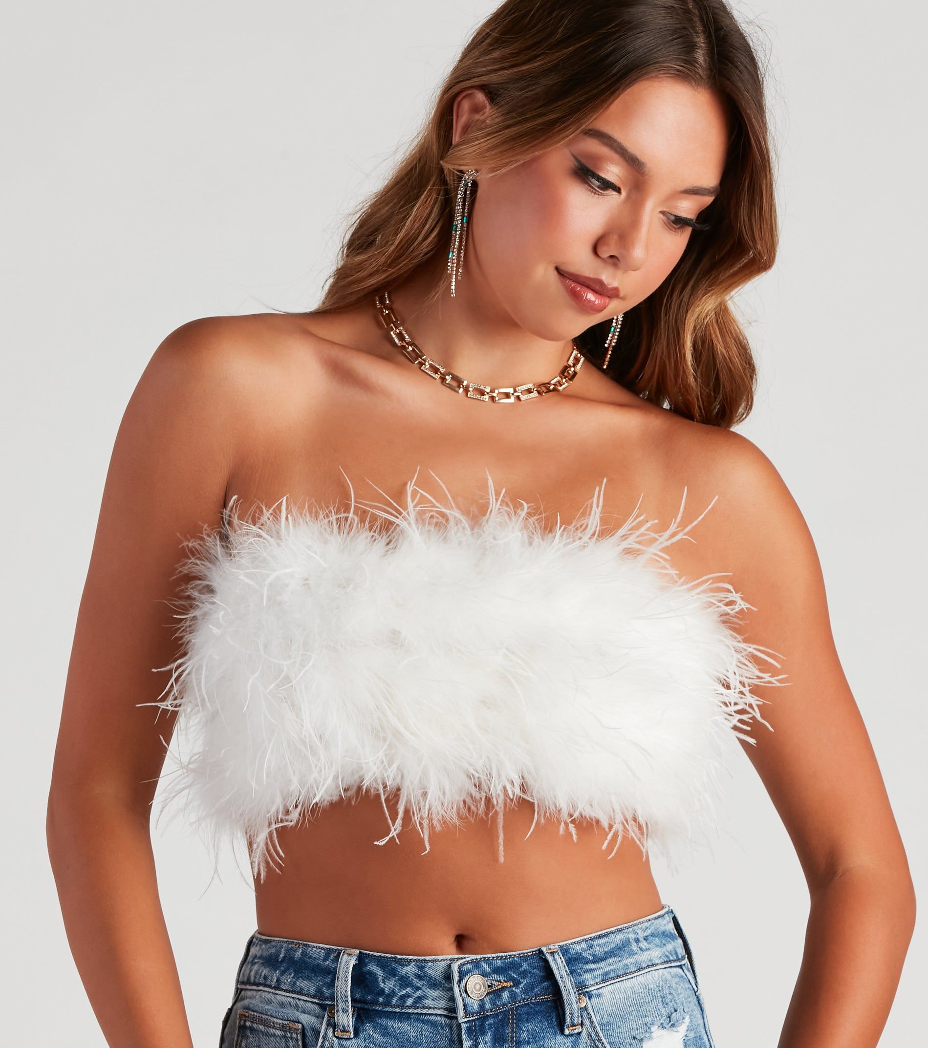 Birds Of A Feather Boa Tube Top sold by Windsor product image thumbnail 3