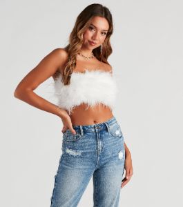 Birds Of A Feather Boa Tube Top sold by Windsor