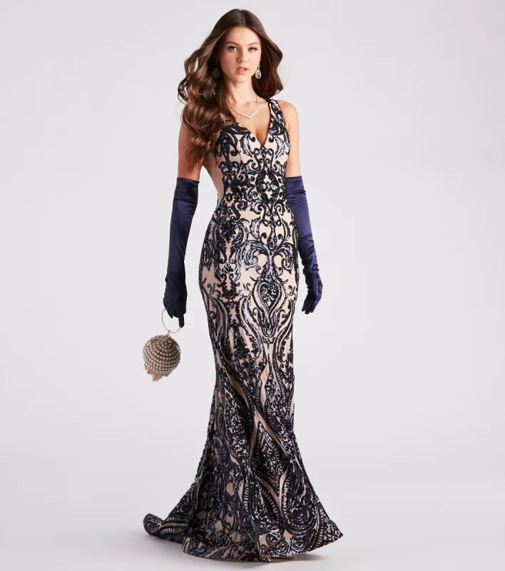 Mariah Formal Sequin Mesh Mermaid Dress sold by Windsor