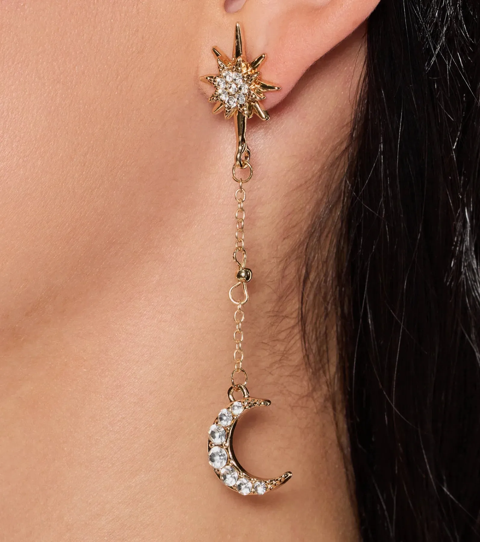 Shining Bright Moon And Star Charm Earrings sold by Windsor product image thumbnail 2