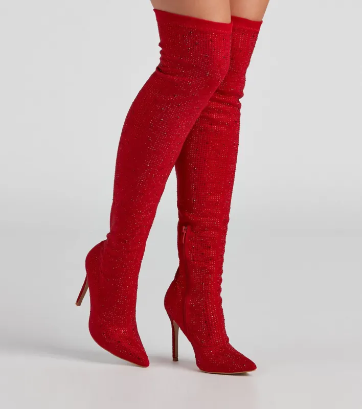 Stellar Shine Thigh-High Stiletto Boots sold by Windsor
