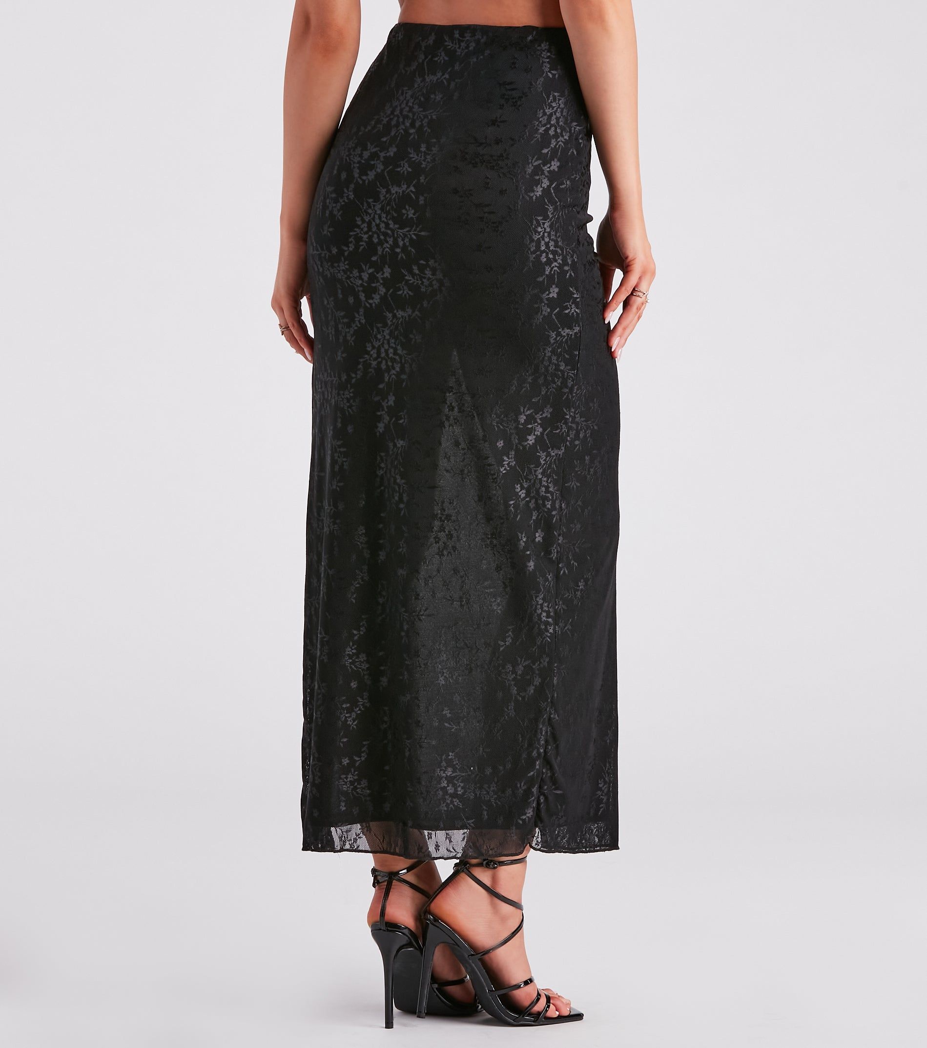 Glamorous Allure Ruched Lace Maxi Skirt sold by Windsor product image thumbnail 3