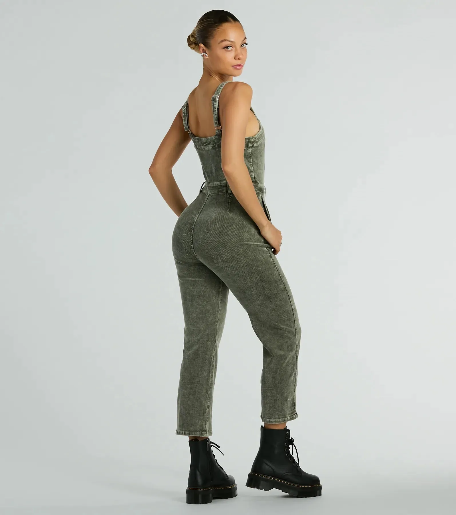 Stylish Edge Acid-Wash Corduroy Jumpsuit sold by Windsor product image thumbnail 2