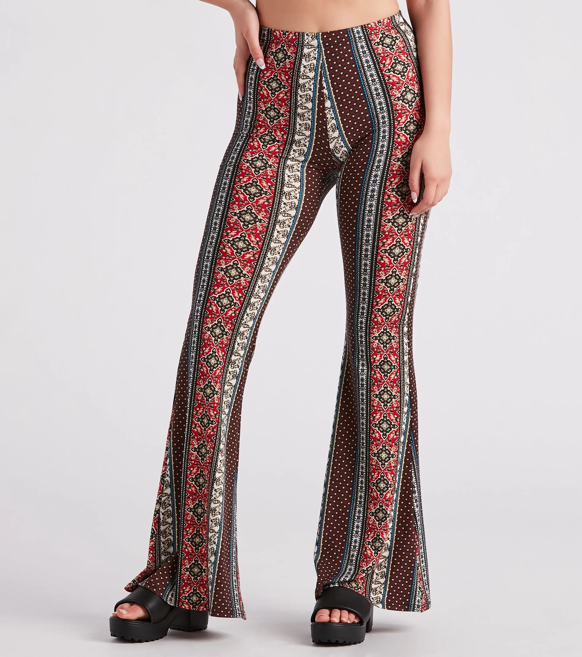 Summer Style Muse Boho Print Flare Pants sold by Windsor