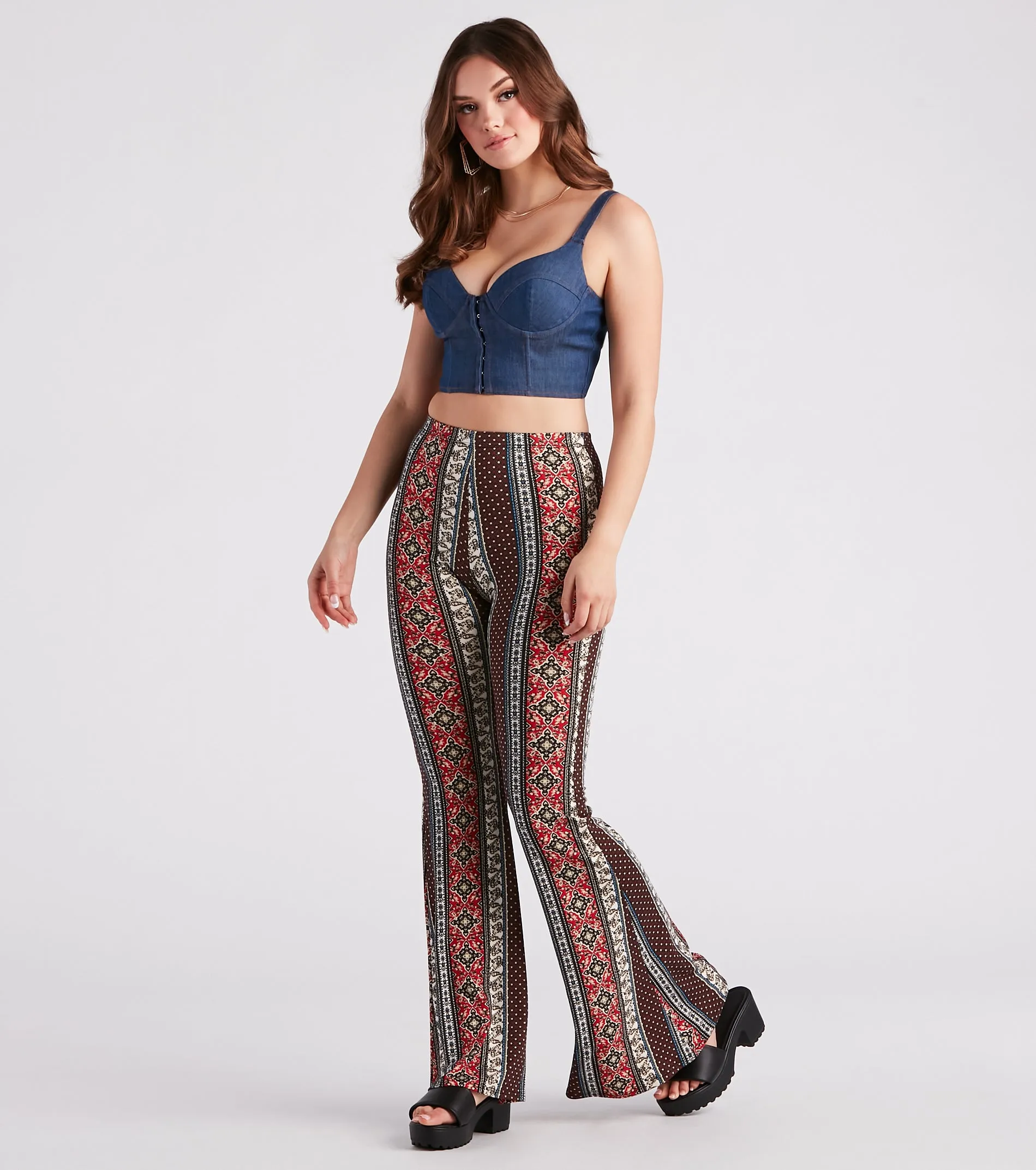 Summer Style Muse Boho Print Flare Pants sold by Windsor product image thumbnail 2
