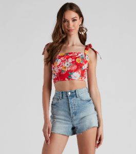 Flower Garden Tie Strap Bustier sold by Windsor