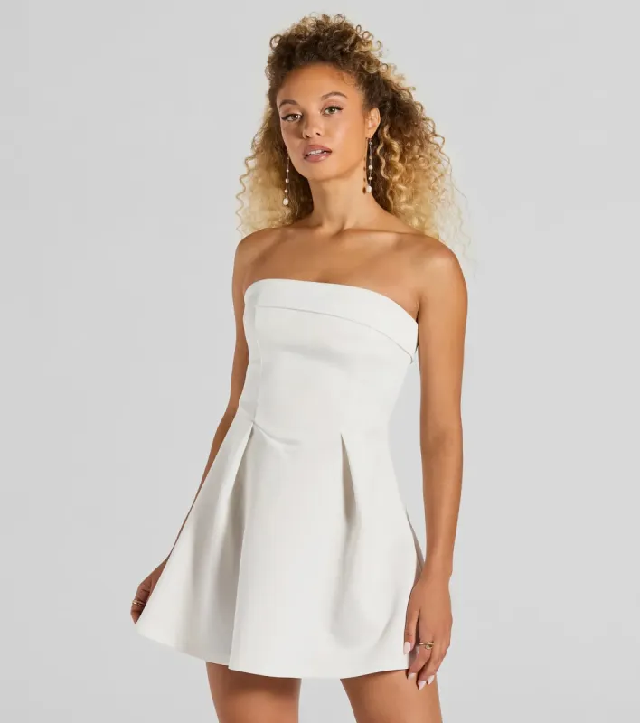 Sweet And Sassy Strapless Scuba Knit Skater Dress sold by Windsor