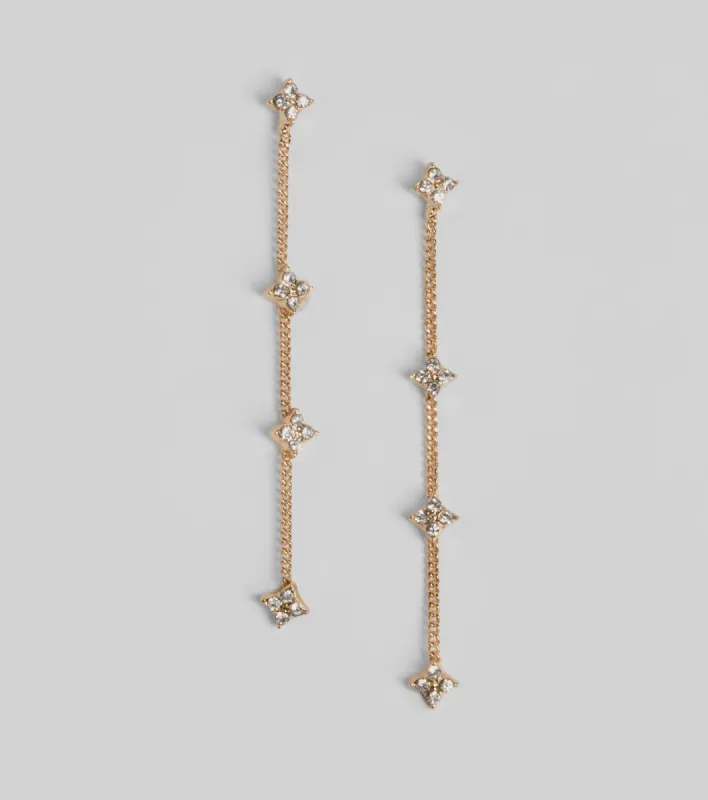 Twinkle Brightly Rhinestone Linear Earrings sold by Windsor