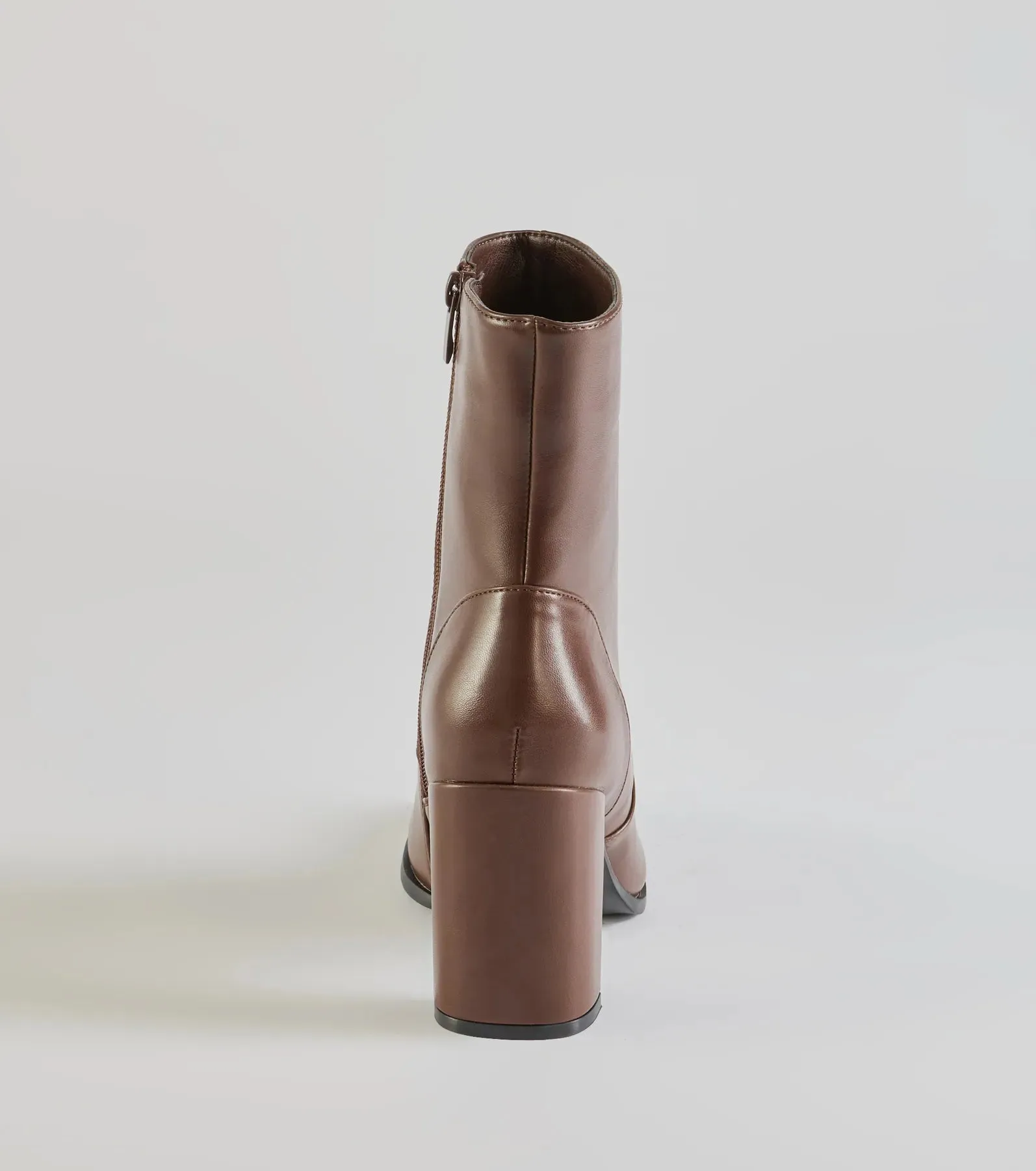 Sleek Fave Faux Leather Block Heel Booties sold by Windsor product image thumbnail 4