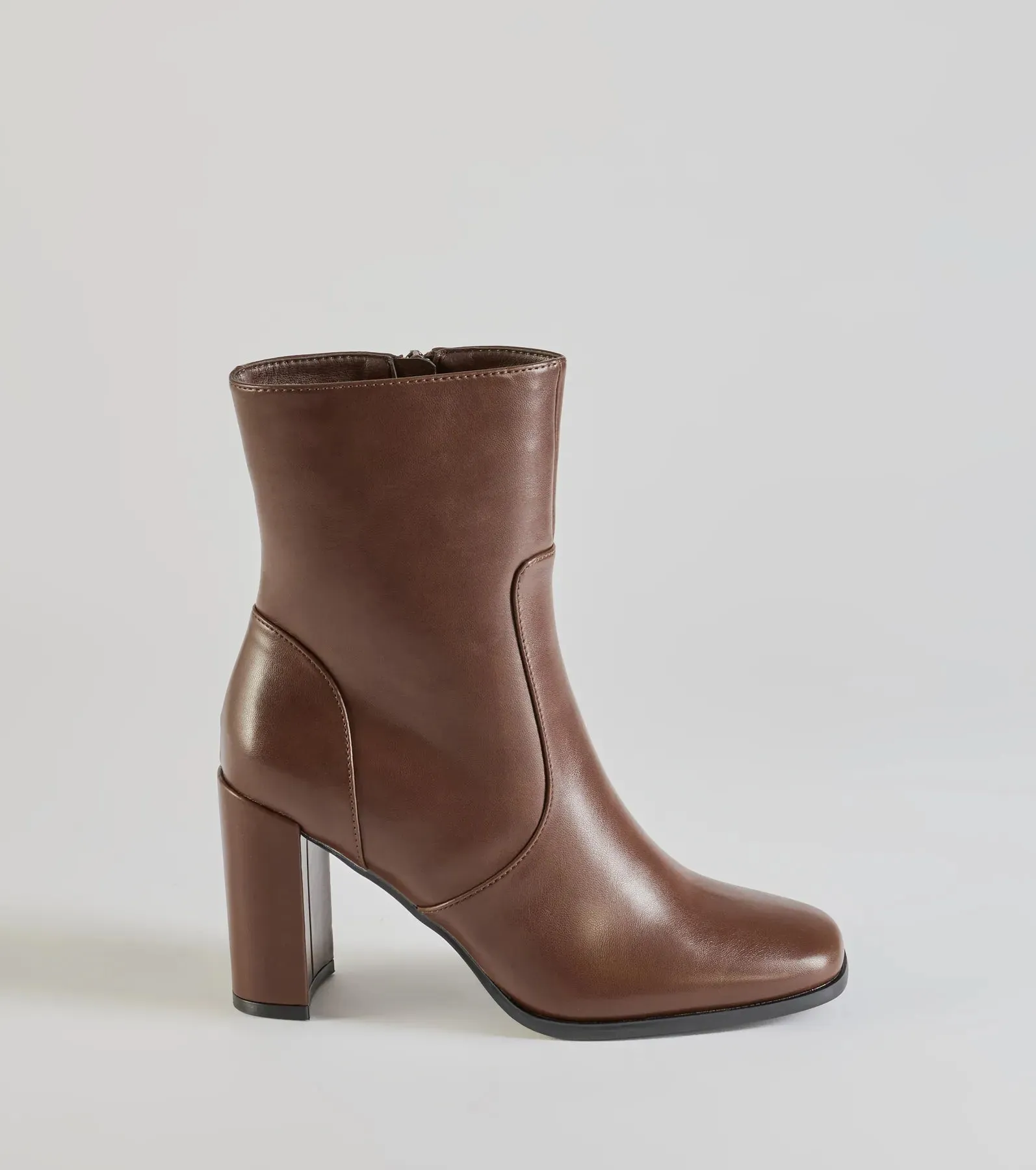 Sleek Fave Faux Leather Block Heel Booties sold by Windsor product image thumbnail 2