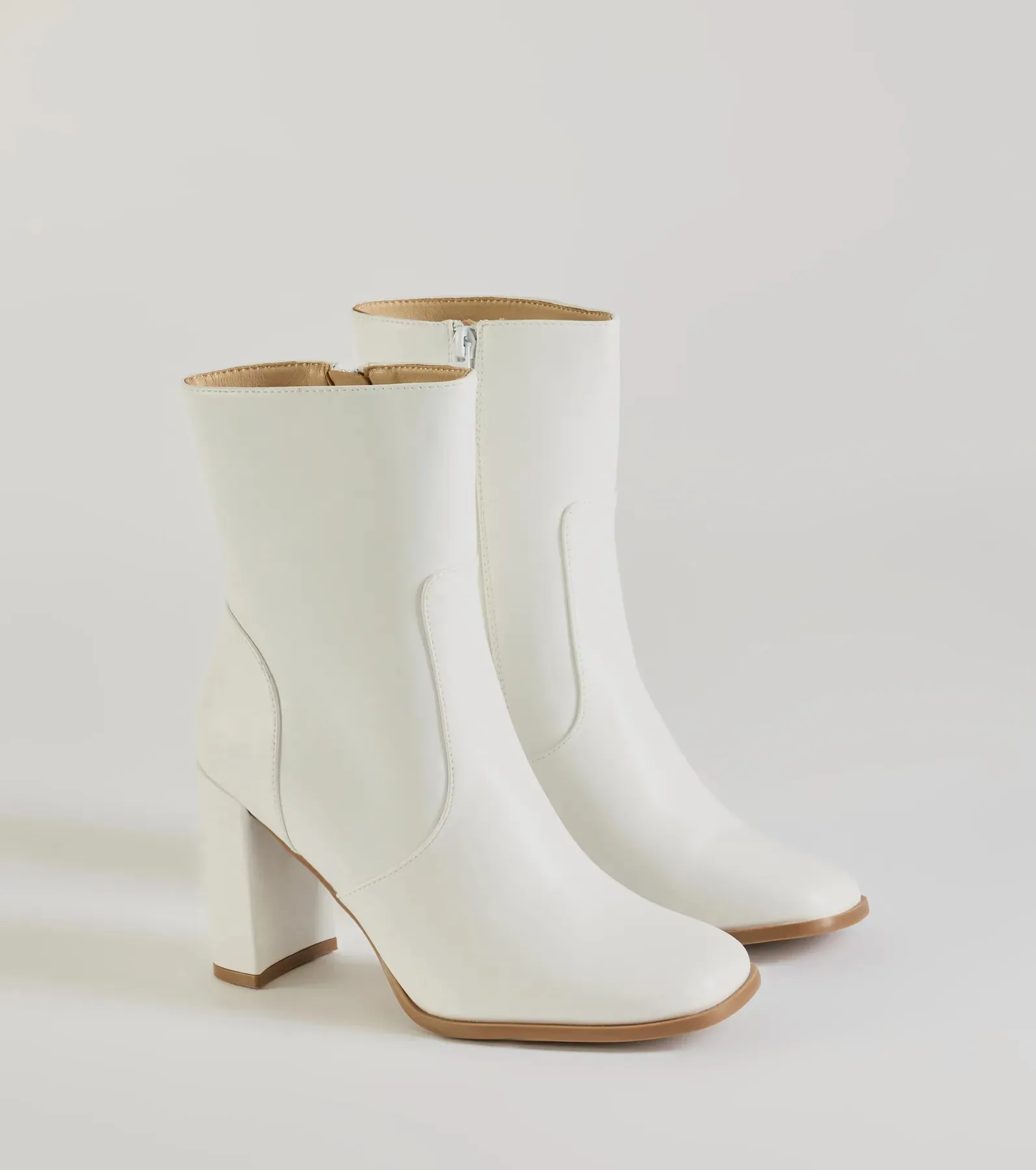 Sleek Fave Faux Leather Block Heel Booties sold by Windsor product image thumbnail 5