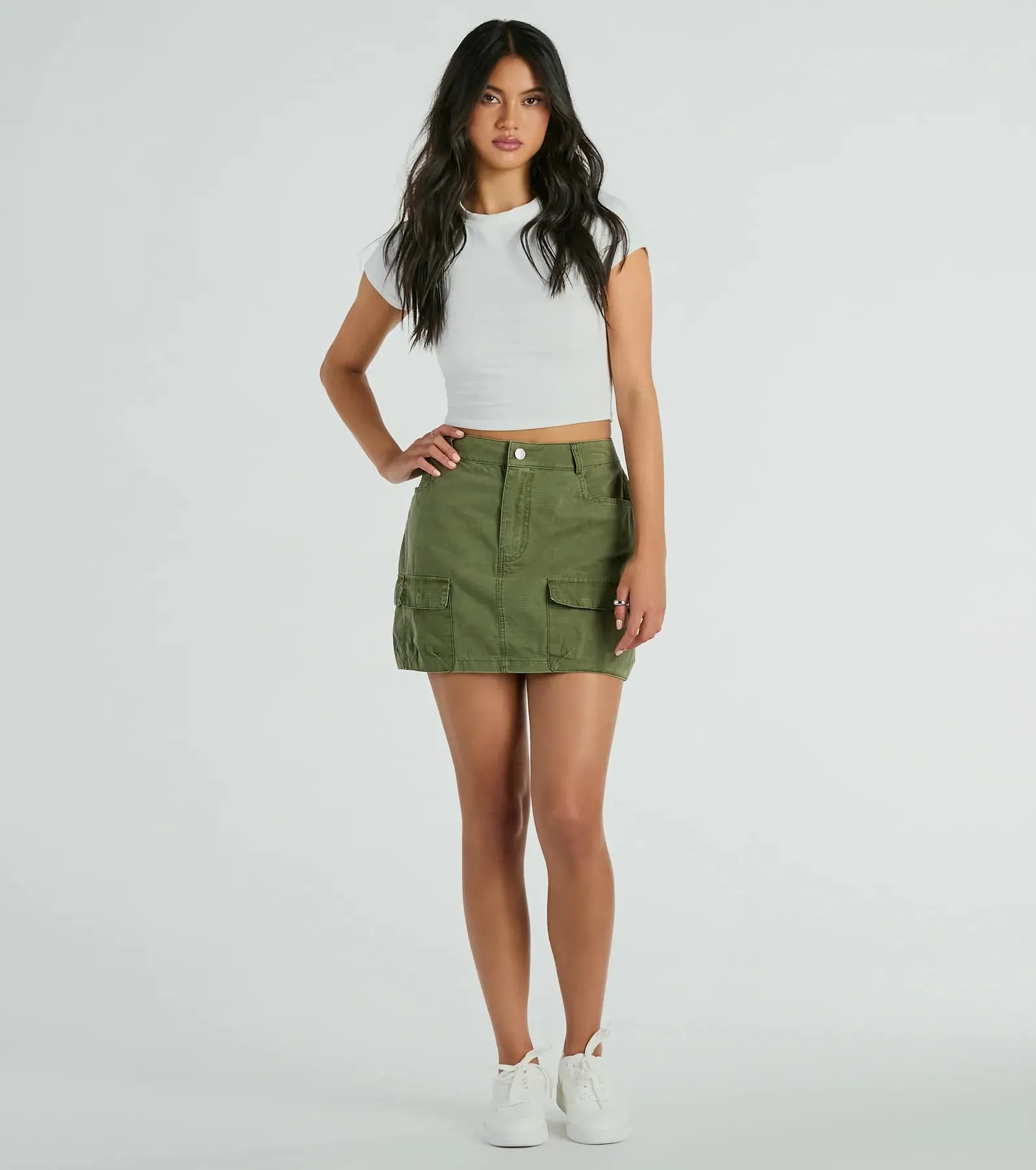 Attention Please High-Rise Cargo Mini Skirt sold by Windsor product image thumbnail 3