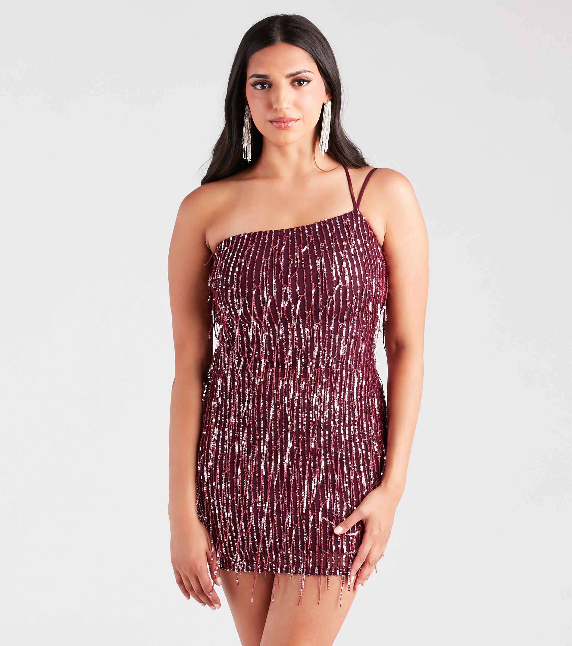 Shake It Up Sequin Fringe Mini Dress sold by Windsor product image thumbnail 5