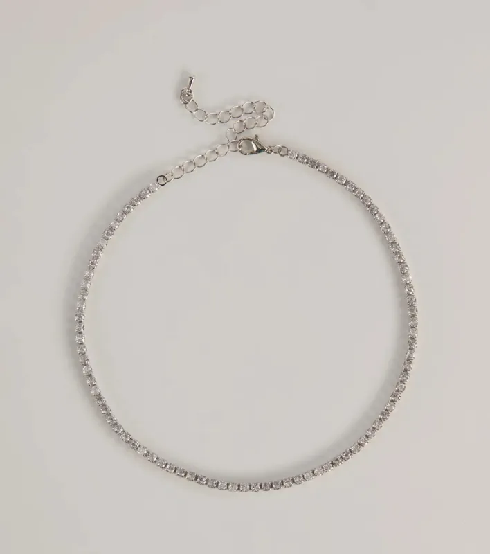 Sparkling Beauty Cubic Zirconia Tennis Necklace sold by Windsor