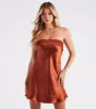 Silky-Smooth Satin Short Slip Dress sold by Windsor
