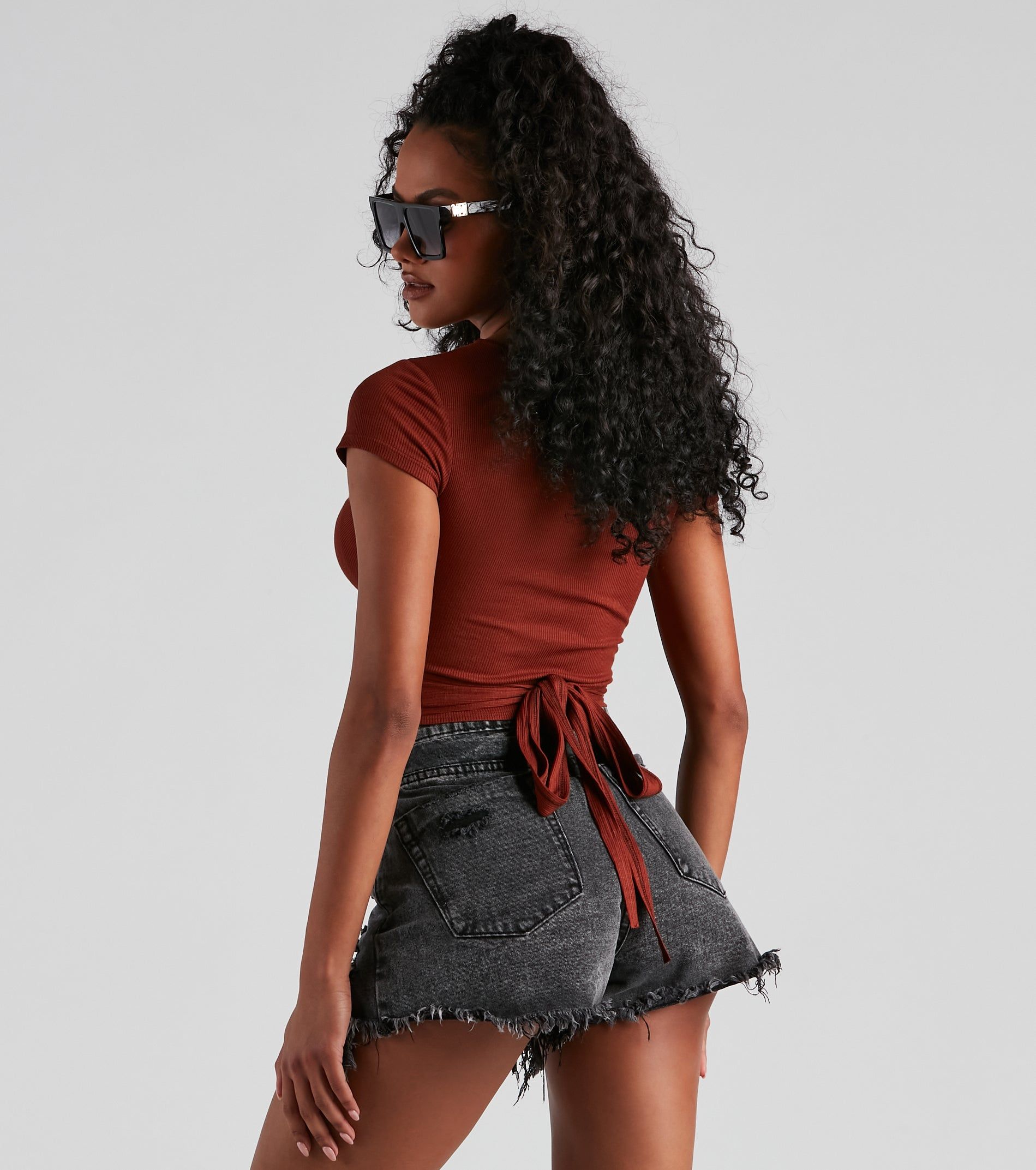 The Perfect Basic Knit Crop Top sold by Windsor product image thumbnail 2