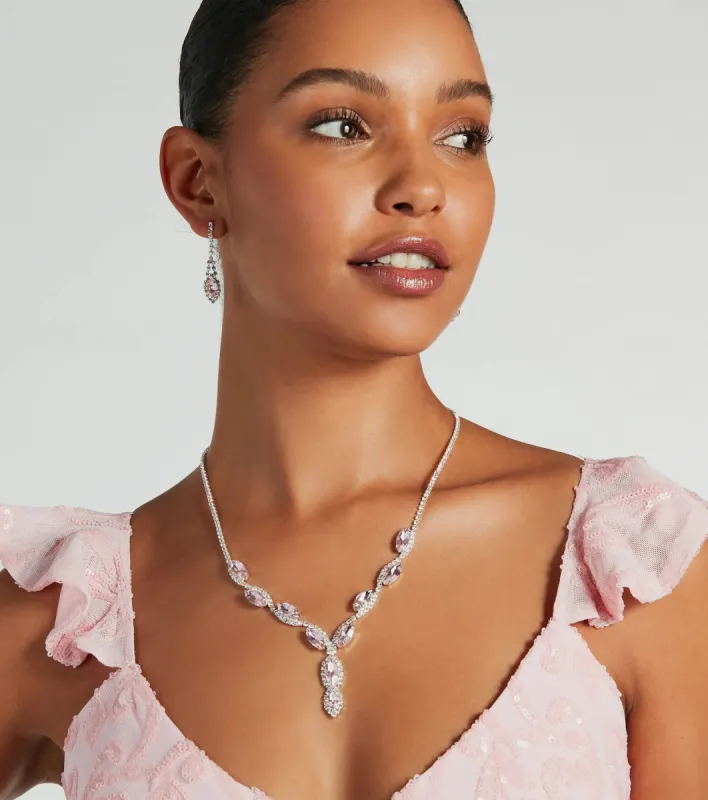 Stunning Glitz Gemstone Necklace And Earrings Set sold by Windsor