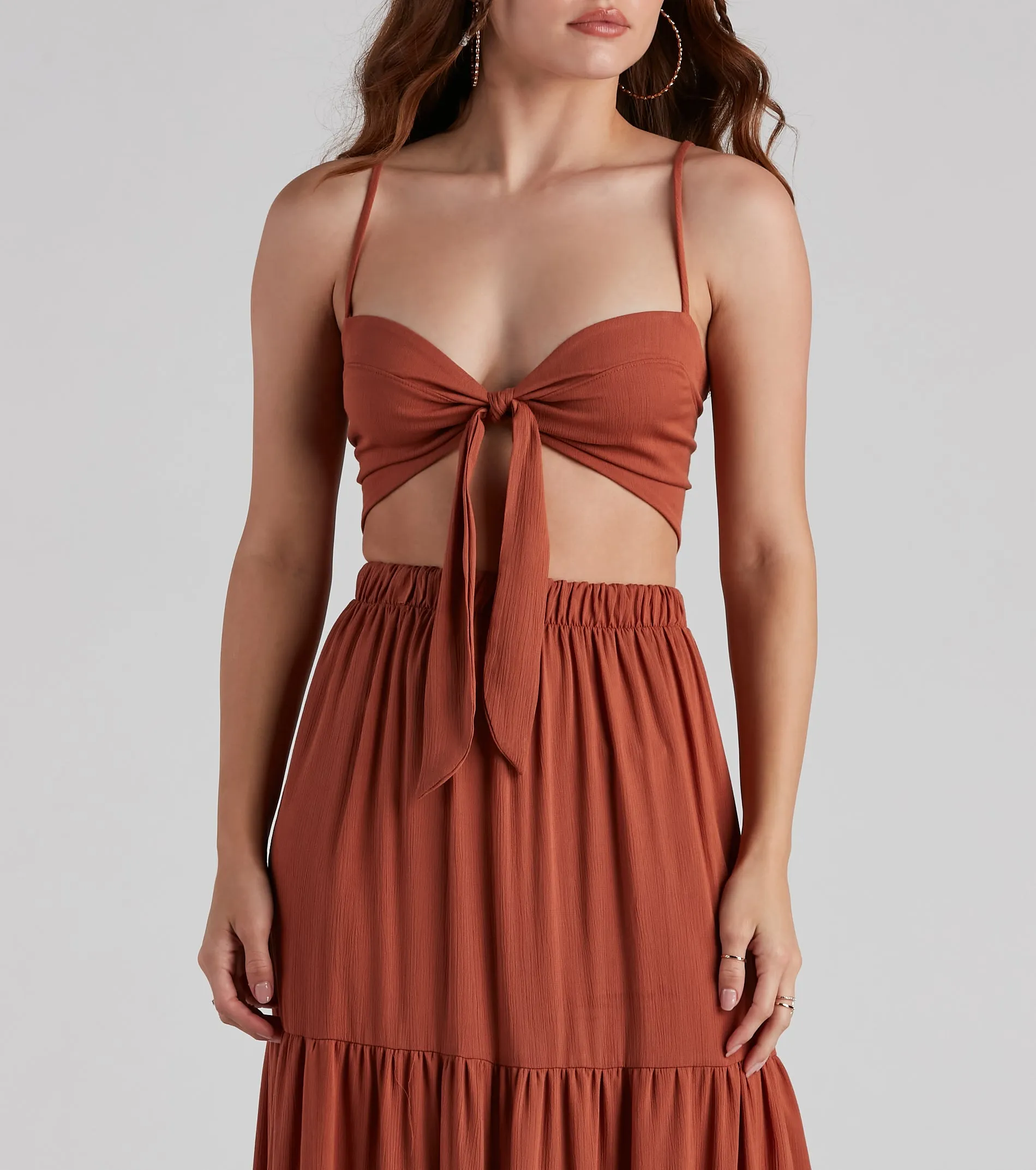 Let's Get Together Tie-Front Crop Top sold by Windsor product image thumbnail 3