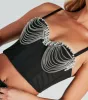 Lavish And Chic Rhinestone And Pearl Bustier Top sold by Windsor